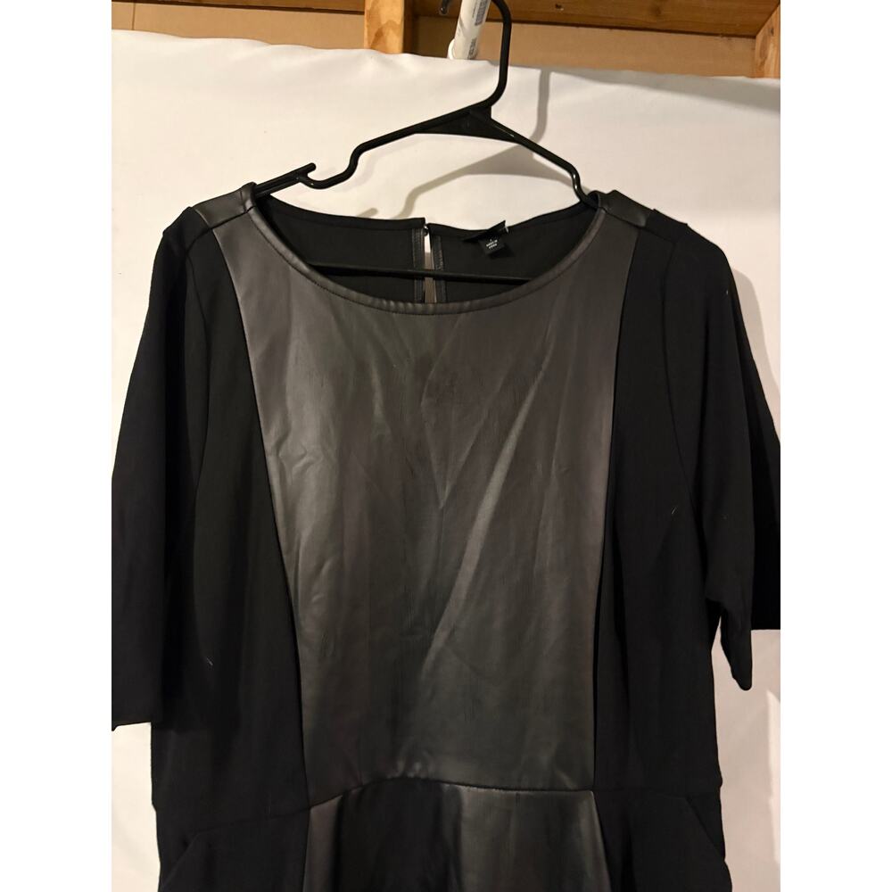 Torrid Black Faux Leather Skater Dress 1X (14-16) - Picture 5 of 9